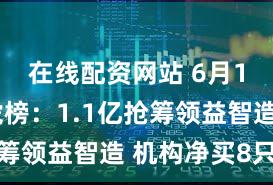 在线配资网站 6月17日龙虎榜:1.1亿抢筹领益智造 机构净买8只股