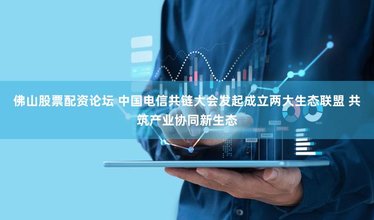 佛山股票配资论坛 中国电信共链大会发起成立两大生态联盟 共筑产业协同新生态