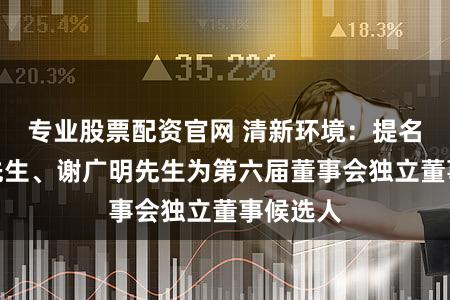专业股票配资官网 清新环境：提名王志轩先生、谢广明先生为第六届董事会独立董事候选人